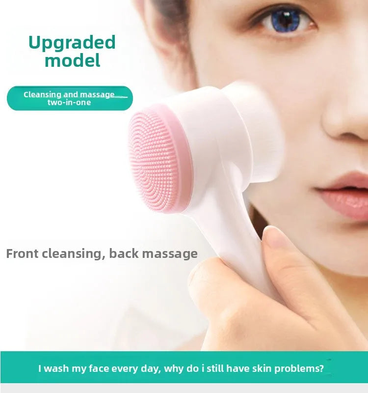 Facial Cleansing Brush–Deep Cleaning,Suppress Fine Lines,Silicone Bristles,Ergonomic Handle,Eco-Friendly,Portable Face Scrubber