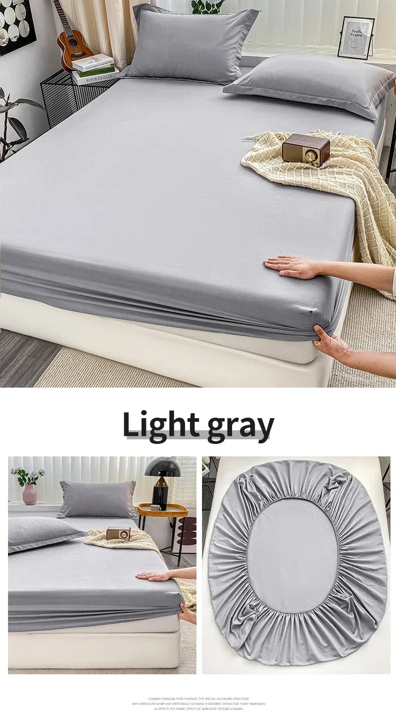 Premium Solid Color Brushed Fitted Sheet,Ultra-Soft Sateen Weave for Cozy Nights - Hypoallergenic and Easy Care Bedding