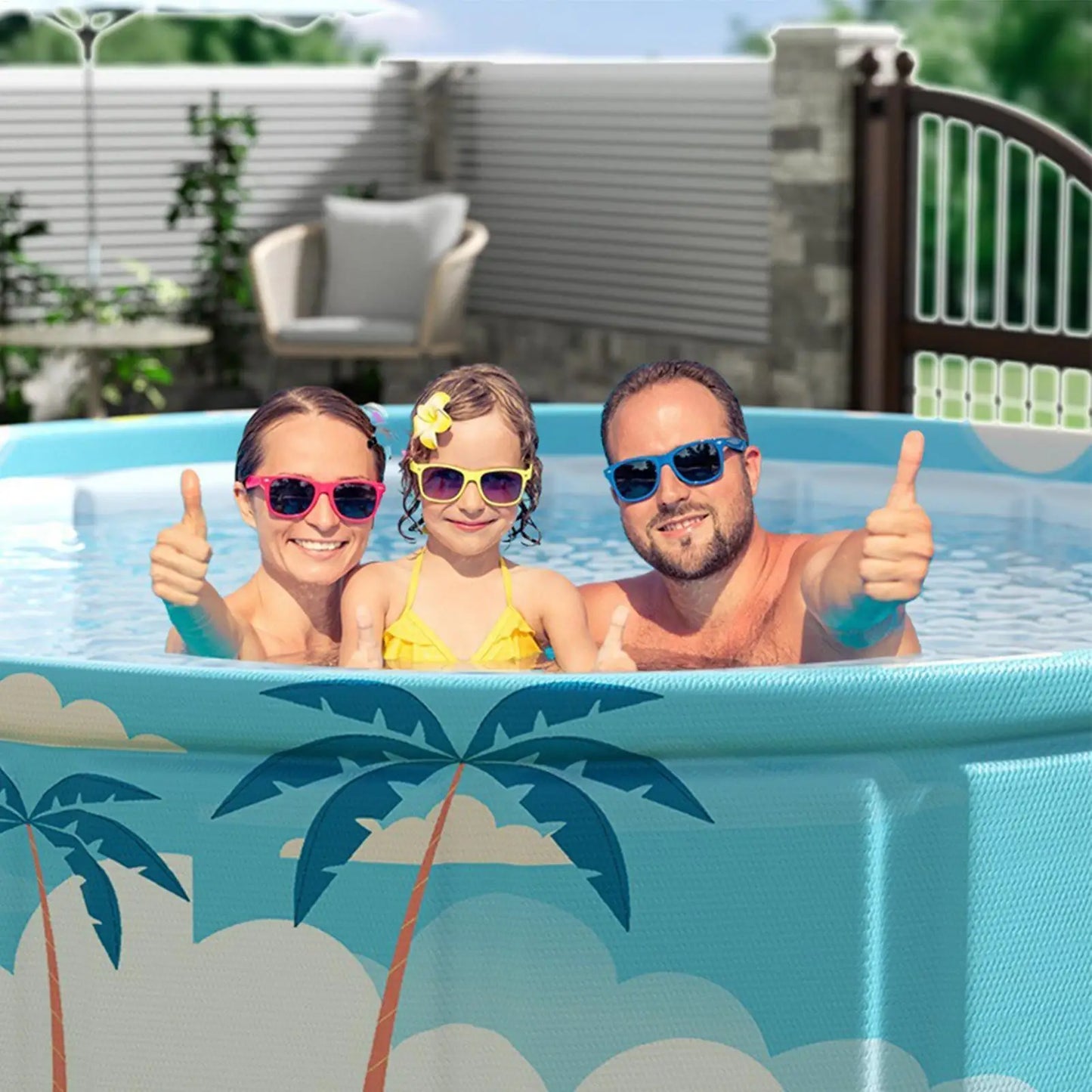 Children's swimming pool, diameter 90/120/160 cm inflatable and foldable outdoor large-size children's paddling pool summer pet