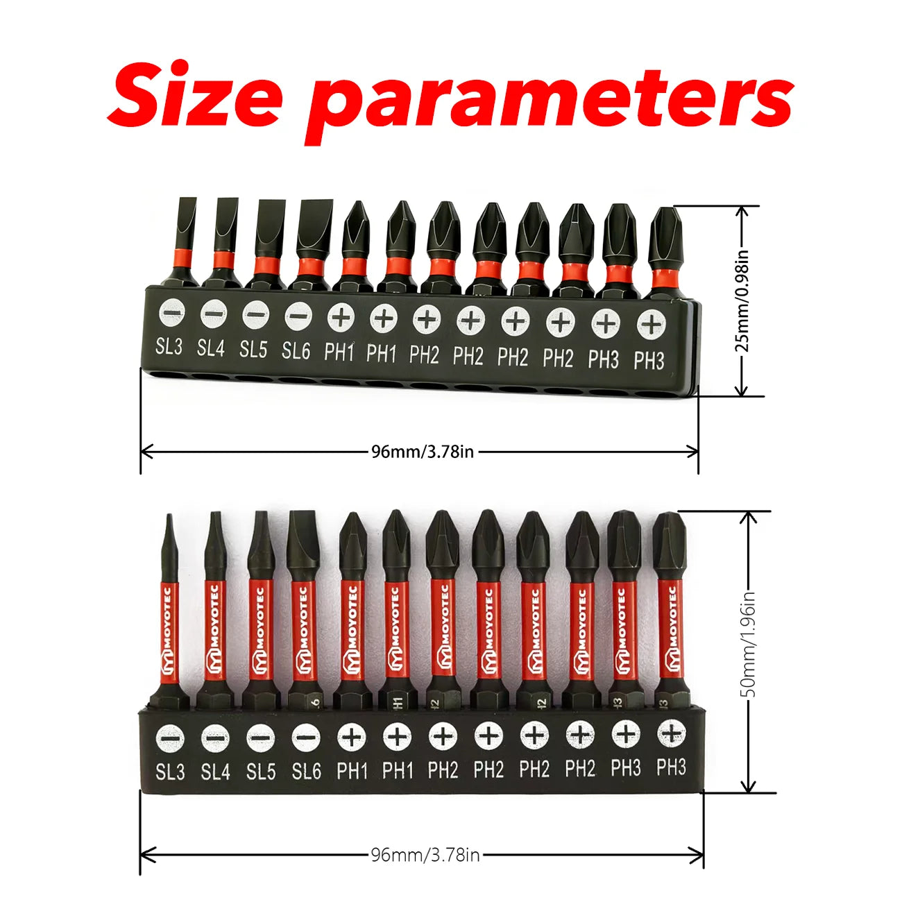 12/24 Pieces of Ph/Sl High-Strength Impact-Resistant Screwdriver Bit Set, 25/50mm S2 Alloy Steel with Strong Magnetism, Suitable for Power Tools