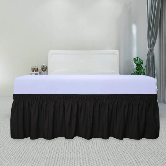Bedding Bed Skirt  Drop Length - White,Black,Gery, Ruffled Dorm Room Bed Skirts, Easy Care, Wrinkle Free ,Microfiber Bed Skirt