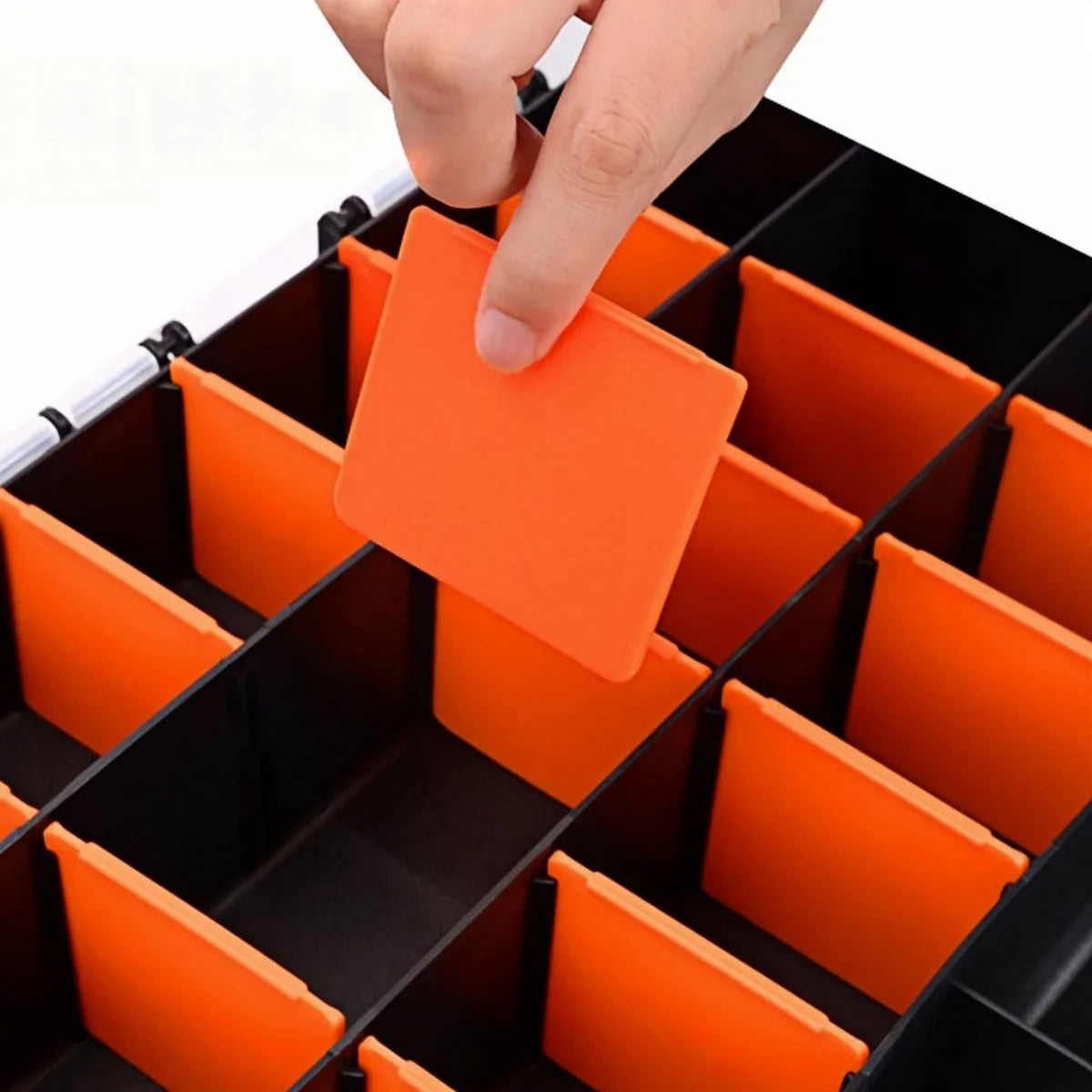 Hardware Parts Storage Box, Parts Organizer with Removable Dividers Hinged Lid for Store Nuts Bolts Screws Nails Small Hardwar