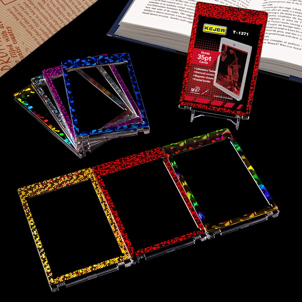 1-10pcs 35PT Magnetic Card Holders, laser Bronzing Craft,UV Resistant,Sports, Game, Football, Baseball Cards Holder