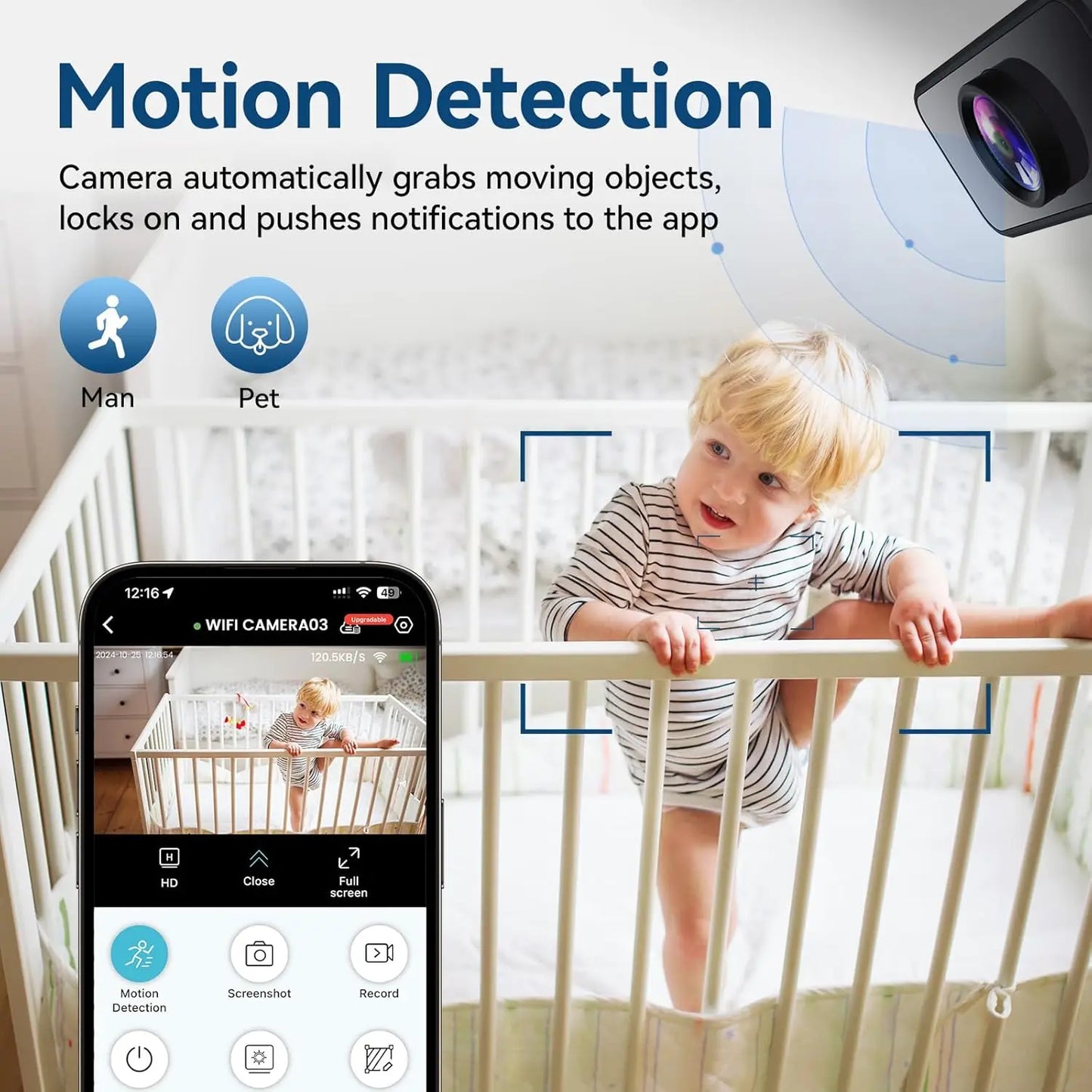 4K Security Camera WiFi Wireless Monitor Remote Motion Detecting Camcorders Security Protection Indoor Surveillance 2026 NEW
