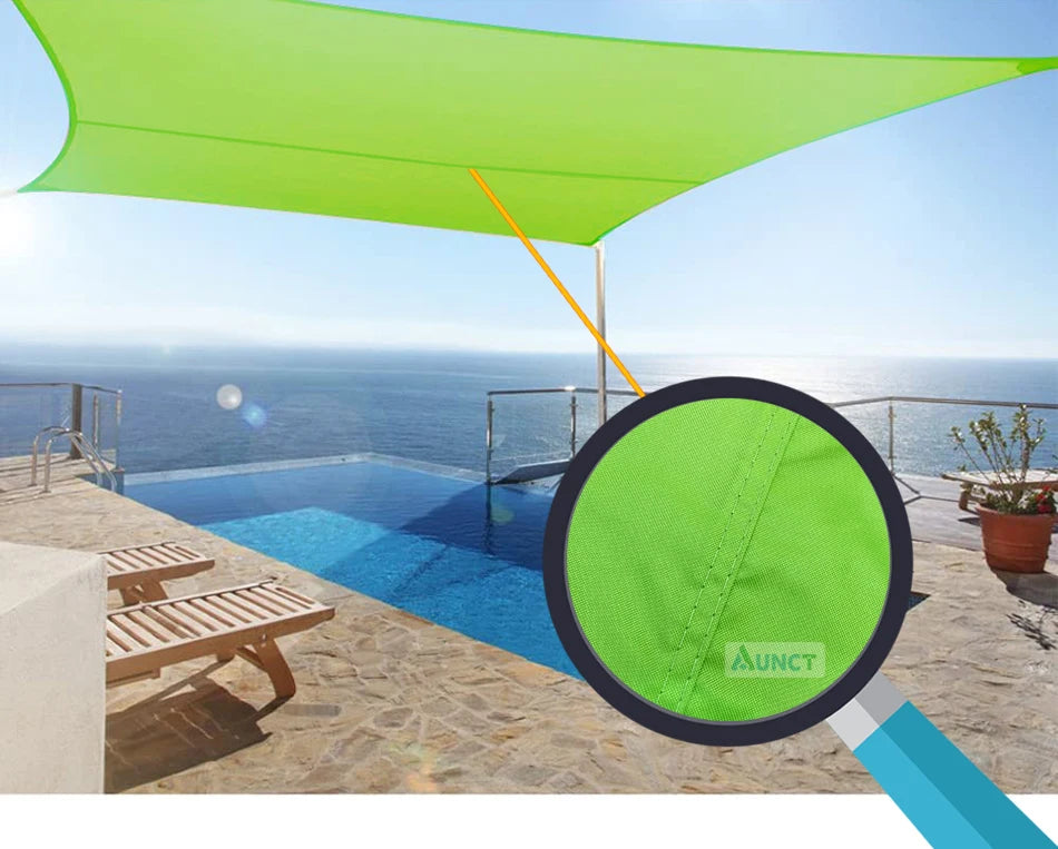 5x5x5/2x2x2M Waterproof Sun Shelter Triangle Sunshade Protection Outdoor Canopy Garden Patio Pool Shade Sail Awning Shade Cloth