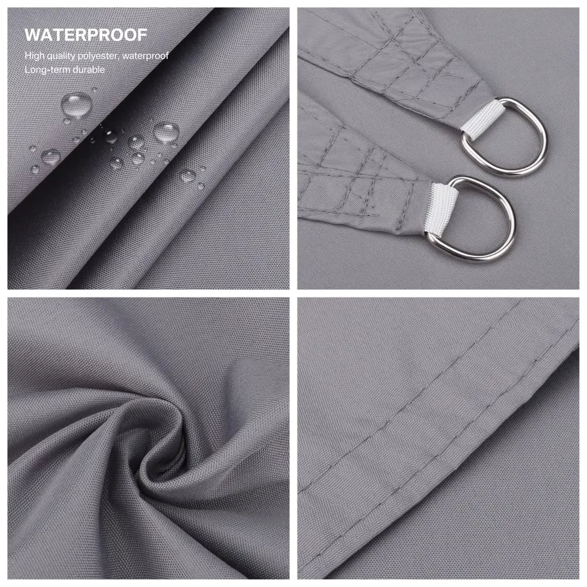 Portable  Triangle Sun Shade Sail, Easy-Install Shade Canopy for Pool Deck Party Playground green/grey orange