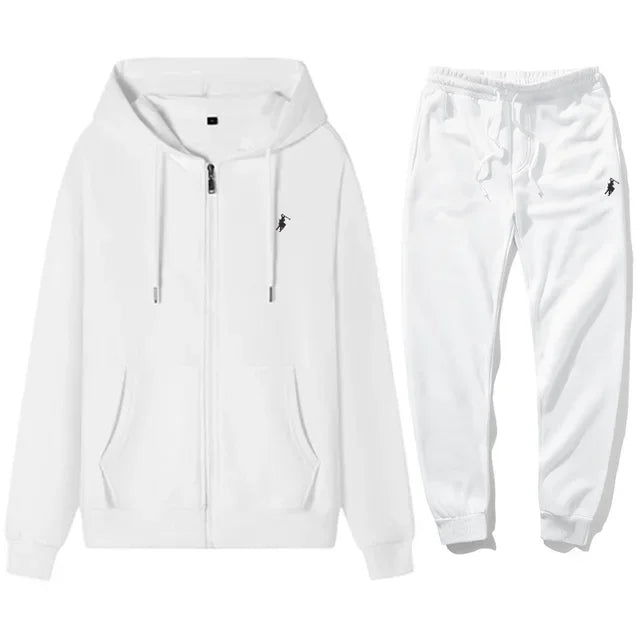 Men's classic hoodies and sport pants for autumn and winter, suitable for casual fitness, warmth and casual sportswear sets in a