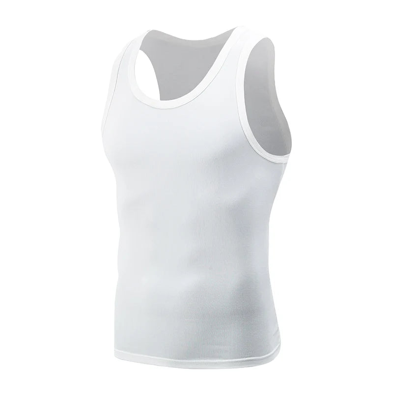 1/3 Men's Tank Top Four Seasons Black and White Solid Color Narrow Shoulder Casual Sports Fitness Comfortable Home Top Trendy