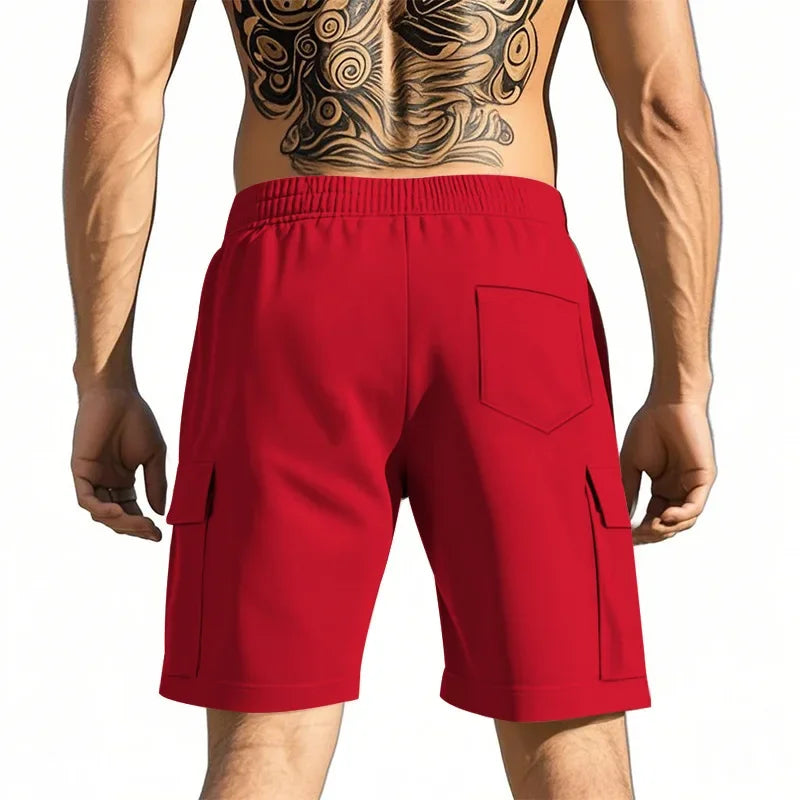 Sports five-point pants men's summer breathable and skin-friendly loose squat jogging casual multi-pocket tooling shorts