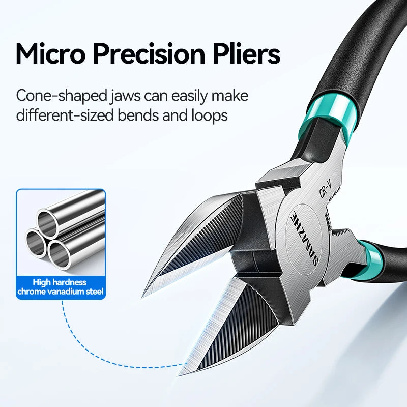 SAMZHE Pliers Multi Functional Tools Electrical Wire Cable Cutters Cutting Side Snips Flush Stainless Steel Nipper Hand Tools