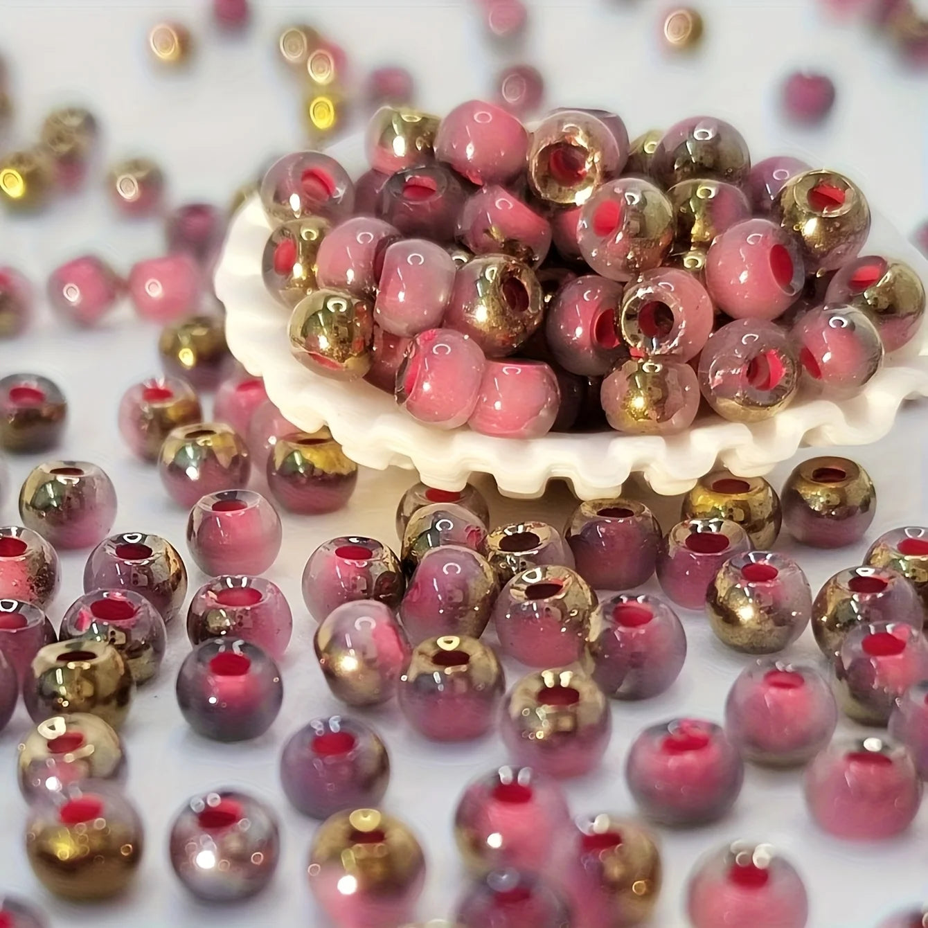 DIY handmade jewelry materials with round beads, colorful beading, accessories for making bracelets, earrings and necklaces