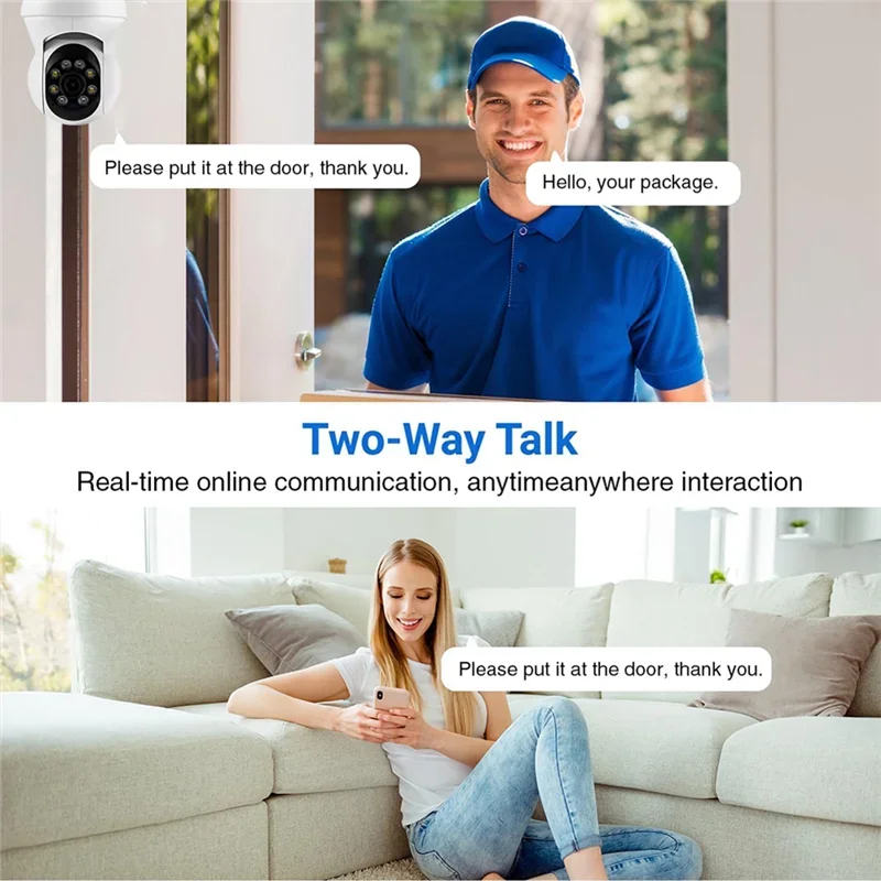 Security Surveillance 8MP Wifi Camera Outdoor Wireless PTZ Camera 4X Digital Zoom Human Tracking Two-Way ACCTV