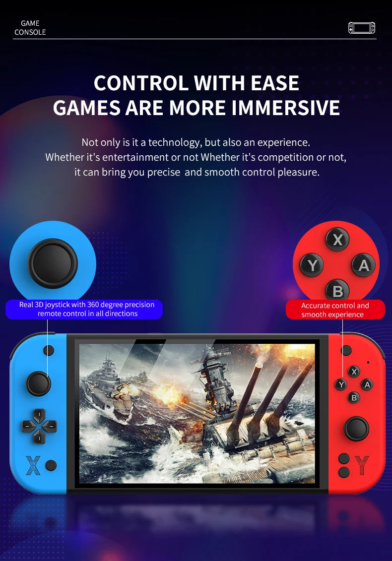 G90 Retro Handheld Game Console Built-in Mass Classic Arcade Games HD Large Screen Support Connect TV Portable Gaming Console Gi
