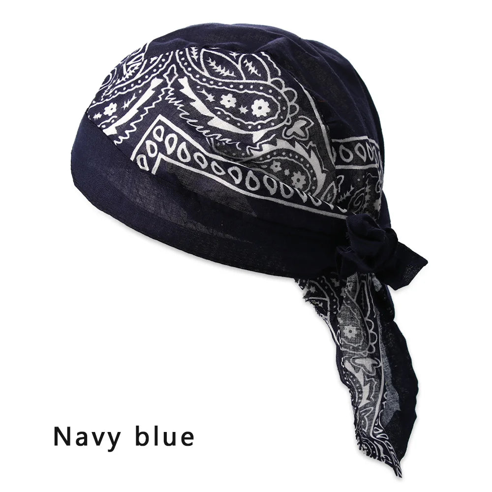 Men Women Quick Dry Headscarf Cotton Pirate Hat Outdoor Sport Cycling Bandana Sweat Absorbant Cancer Chemo Cap Muslim Turban