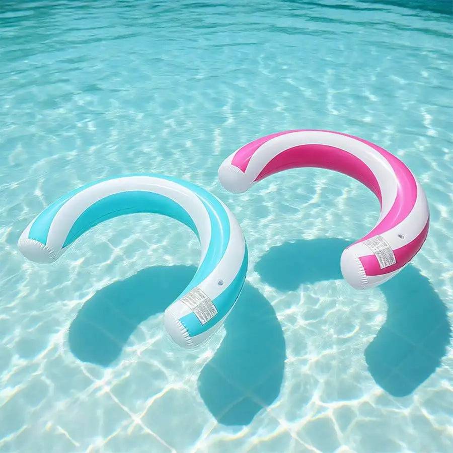 1pc New Striped U-Shaped Inflatable Swimming Ring，Arch Shape Design Swimming Pool Float，Thickened PVC Floating Device,For Summer