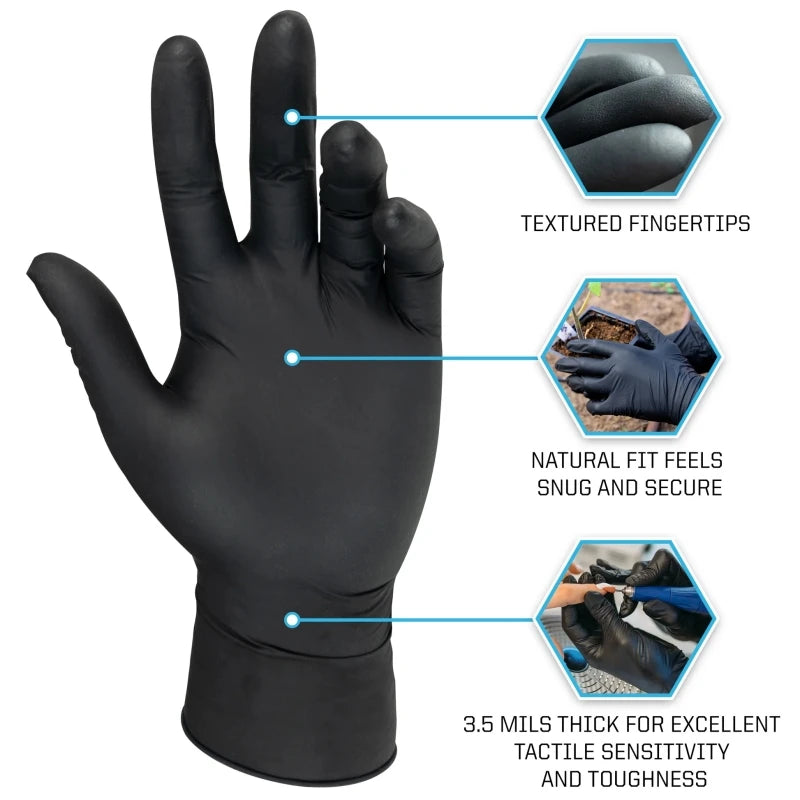 50/100PCS Disposable Nitrile Gloves Black Kitchen Gloves for Household Cleaning Dishwashing Gardening Work Beauty Tattoo Gloves