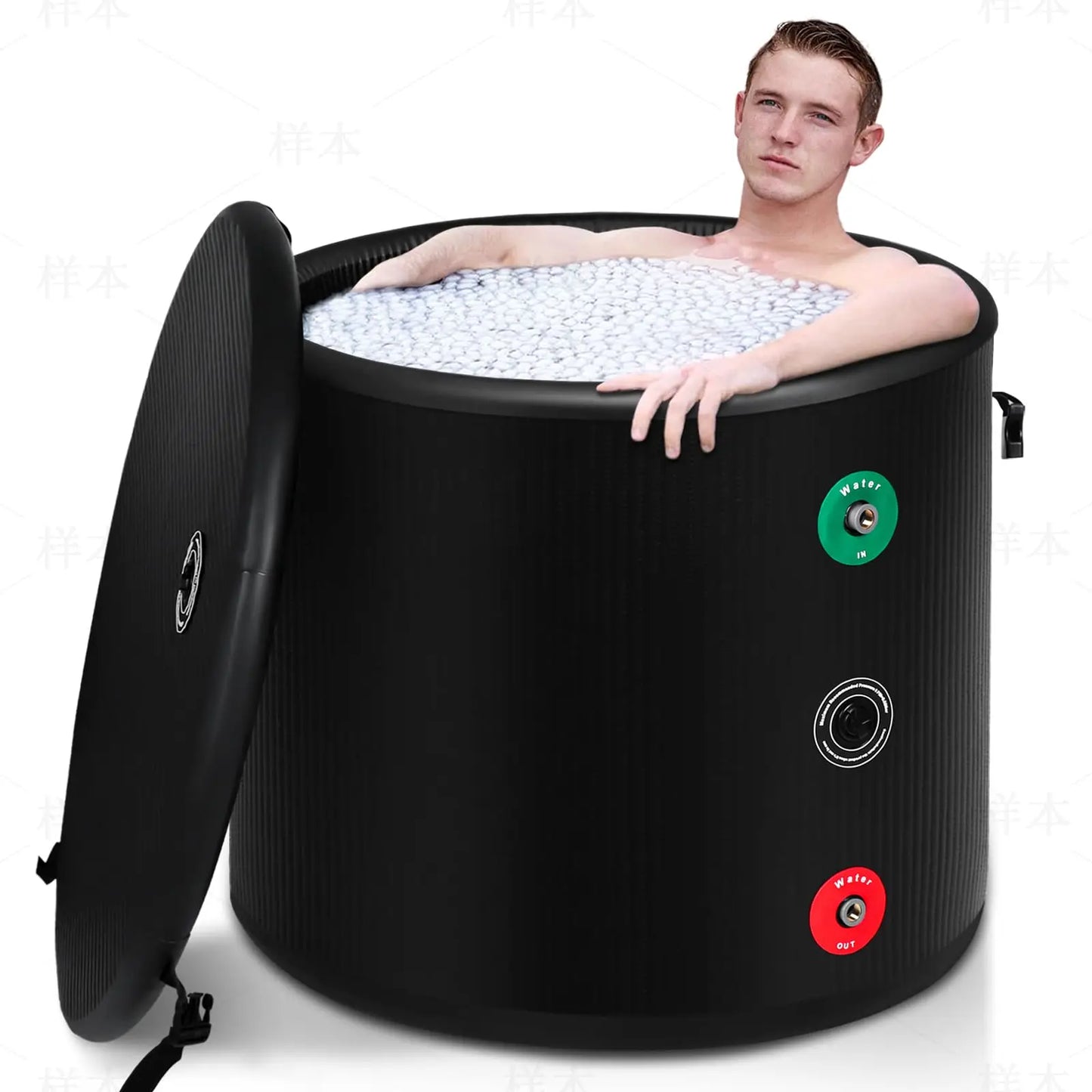 Portable Spa 1 Person Hot Tub Spa inflatable Jacuzzi Tub & Cold Plunge Tub Inflatable Ice Bath Tub for Athletes Home Outdoor