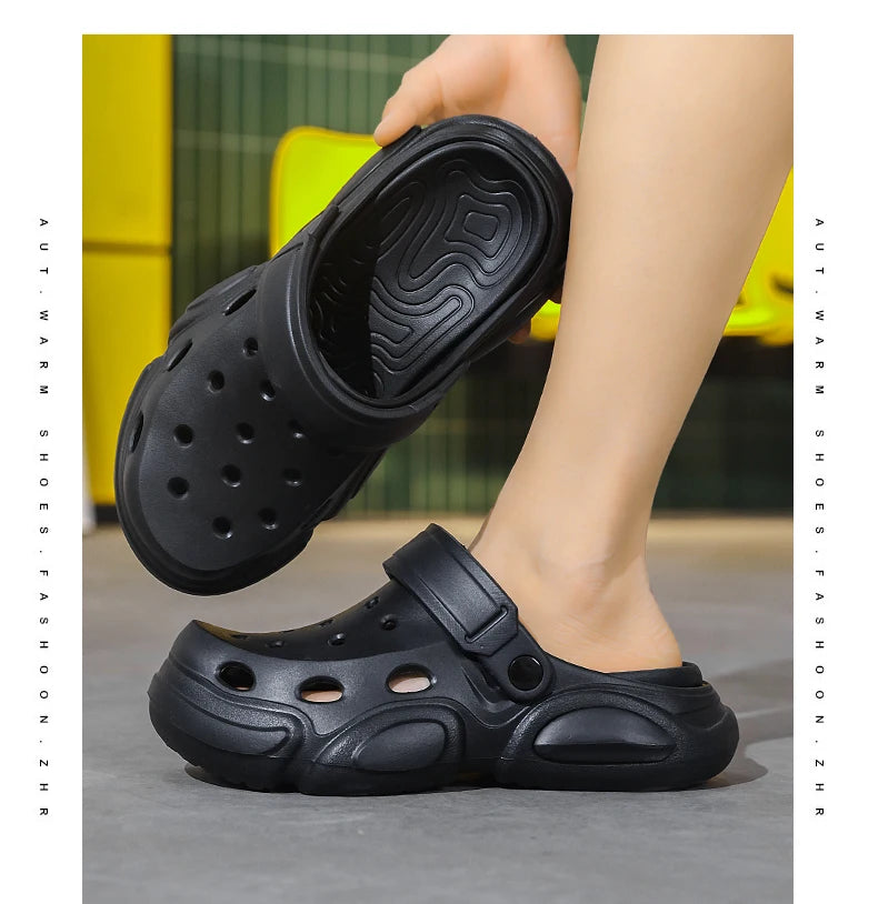 Summer Men's Thick-Soled Non-Slip Breathable Toe-Cap Sandals Casual Beach Slippers Plus Size Multicolor Men Shoes