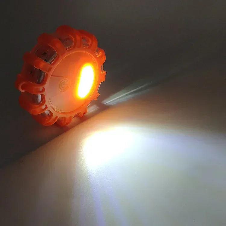 USB Rechargeable Warning Light LED Road Flares Emergency Lights Roadside Safety Beacon Disc Flashing Magnetic Beacon