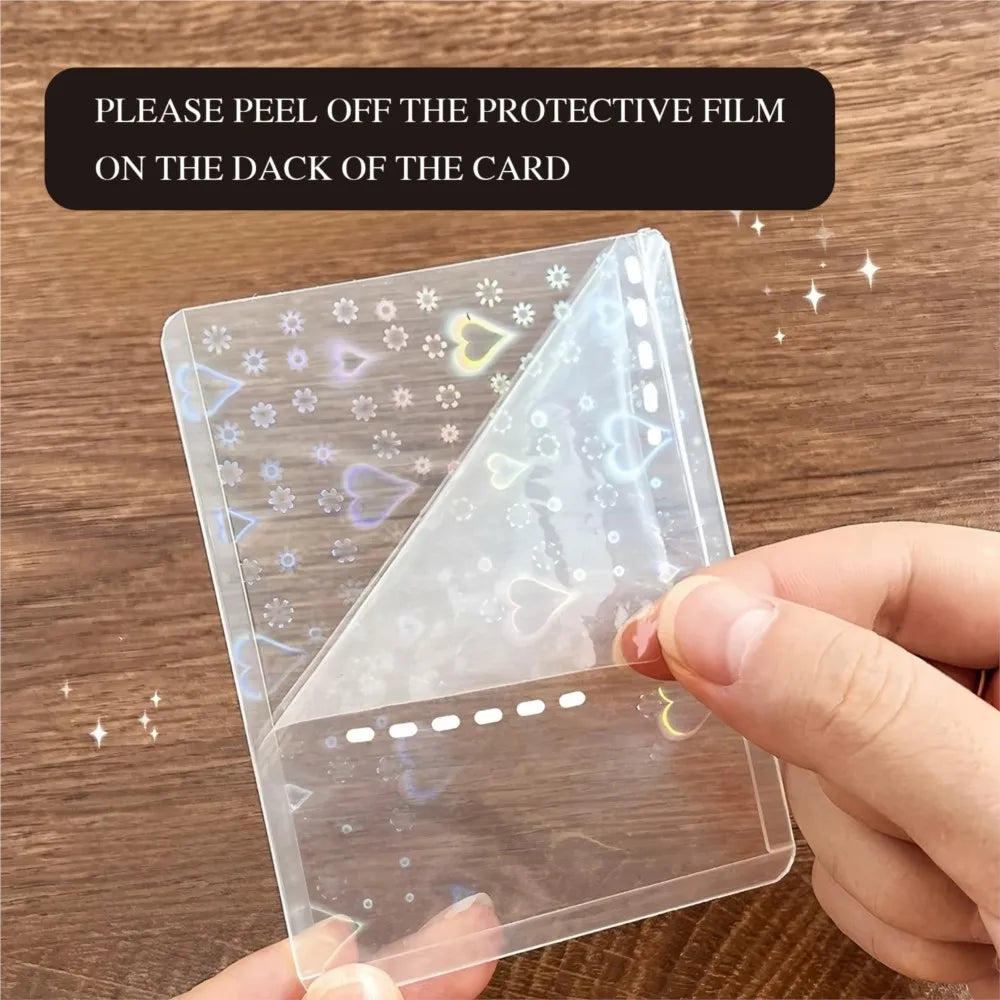 10pcs Flash Hard Plastic Card Sleeves Single Face Laser Trading Protectors Holder For Pokemon Game Baseball Football Sport Photo