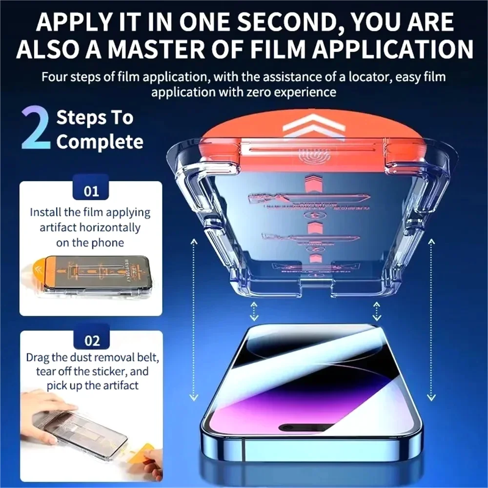 5pcs HD Tempered Glass Screen Protectors for iPhone 17 16 Pro Max XR XS 15 14 11 12 13 mini Scratch-Proof Dust-Free Installation