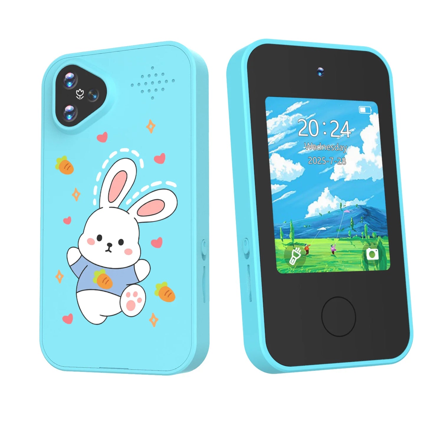 Kids Smart Phone with Dual Camera, 2.8" Touchscreen, 720P IPS Display, Battery, USB-C Charging, 4+ Years Old, prefer gift