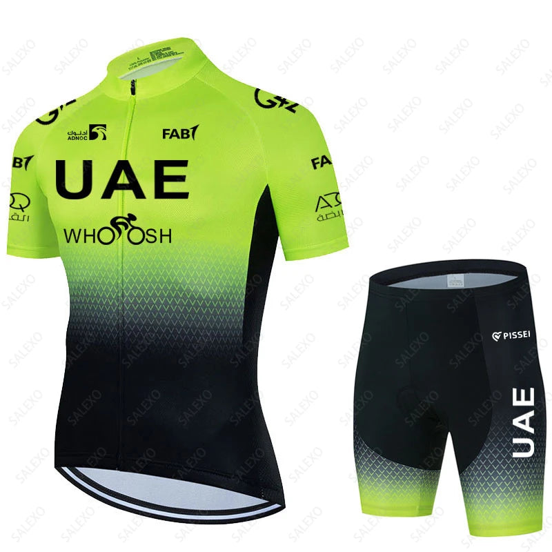 2023 Uae Team Cycling Jersey Set 19D Bike Shorts Set Men Summer MTB Ropa Ciclismo Short Sleeve Bicycle Shirts Maillot Clothing