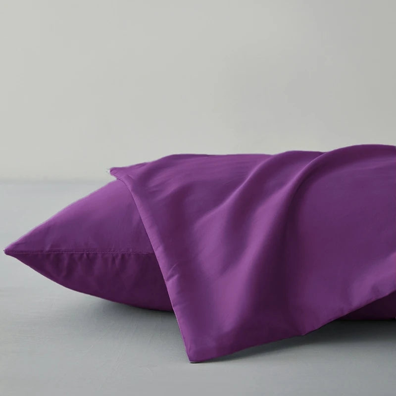 kuup 2pcs Pure Color Polyester Pillowcases Comfortable Breathable Simple European Style Pillowcases Bedding Accessories