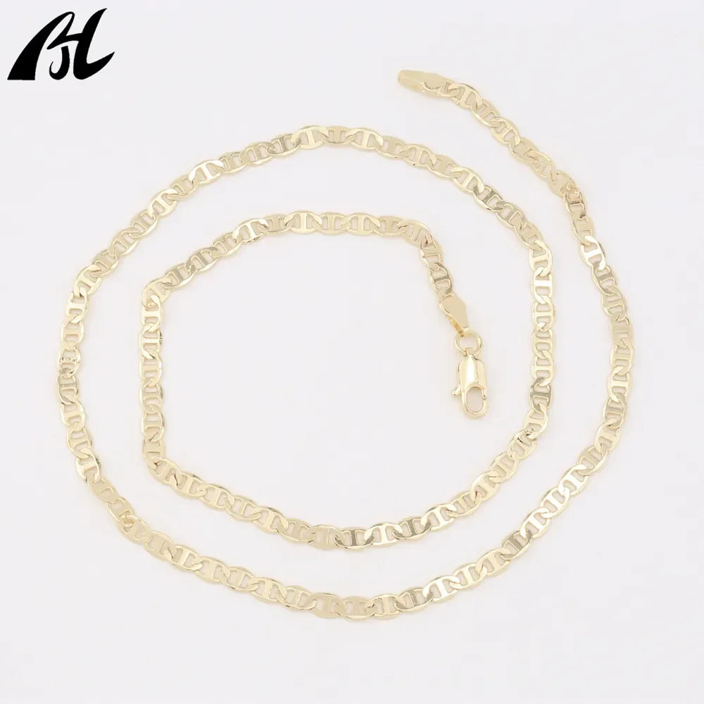Oro Filled Italian punk 14K 18K gold-plated necklace high quality clasp necklace brass punk gold necklace