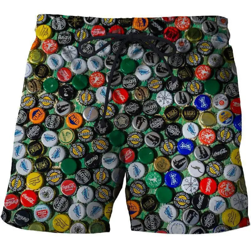 Beer Graphic Shorts Pants Casual Men 3D Printed Beach Shorts Summer Surf Swim Trunks Hawaii Vacation Swimsuit Ice Shorts