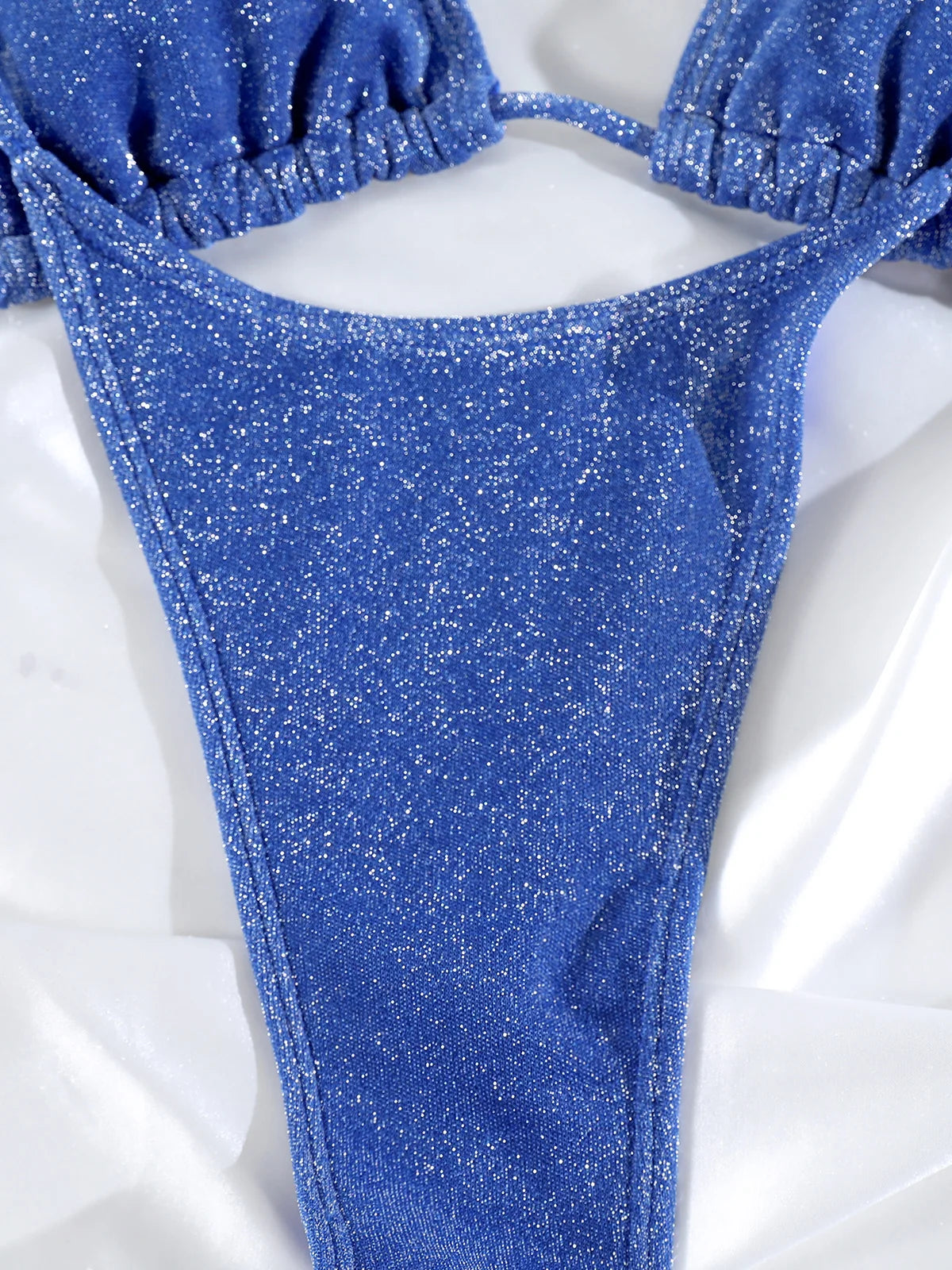 Miyouj Shiny Bikini Set Triangle Bikinis Bandage Swimsuit Women Two Piece Swimwear Summer Biquini New Beachwear