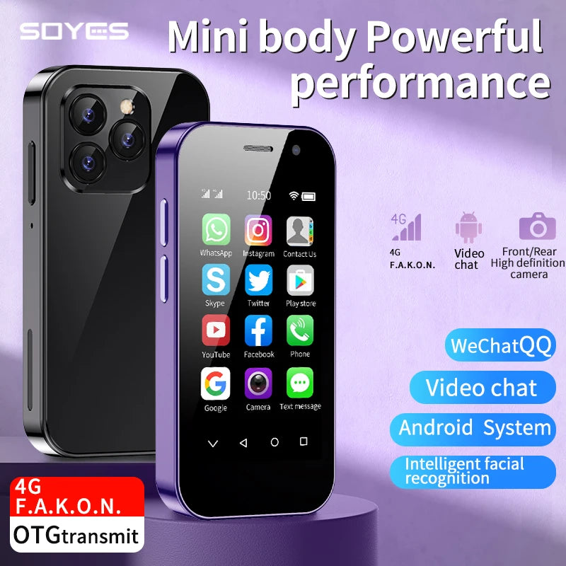 SOYES XS14 Pro Mini Smartphone Android 4G 3GB+64GB 2600mAh Face Recoginition 3.0 inch Phone Hot Sale