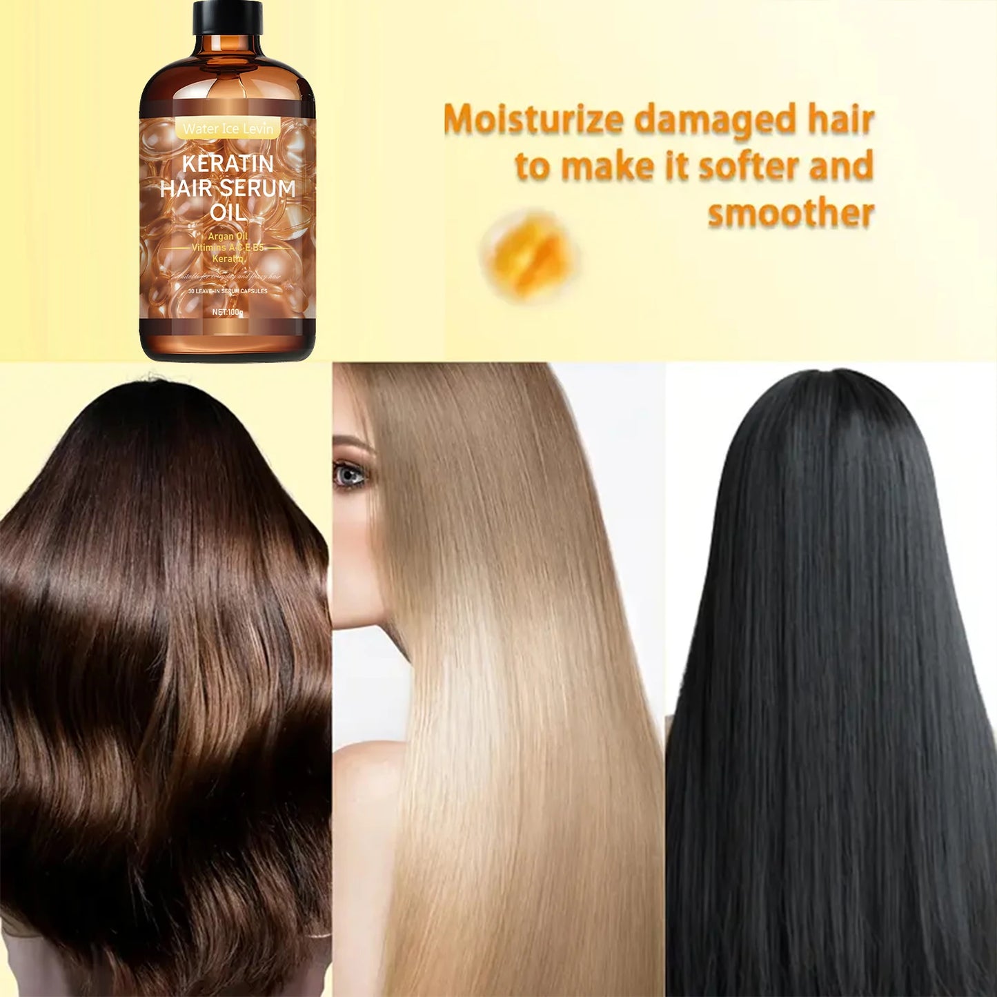 Hair Care Essential Oil, Repairs Hair Roots, Fills Cuticles and Pores, Deeply Nourishes and Locks in Moisture, Moisturizes Dry Hair