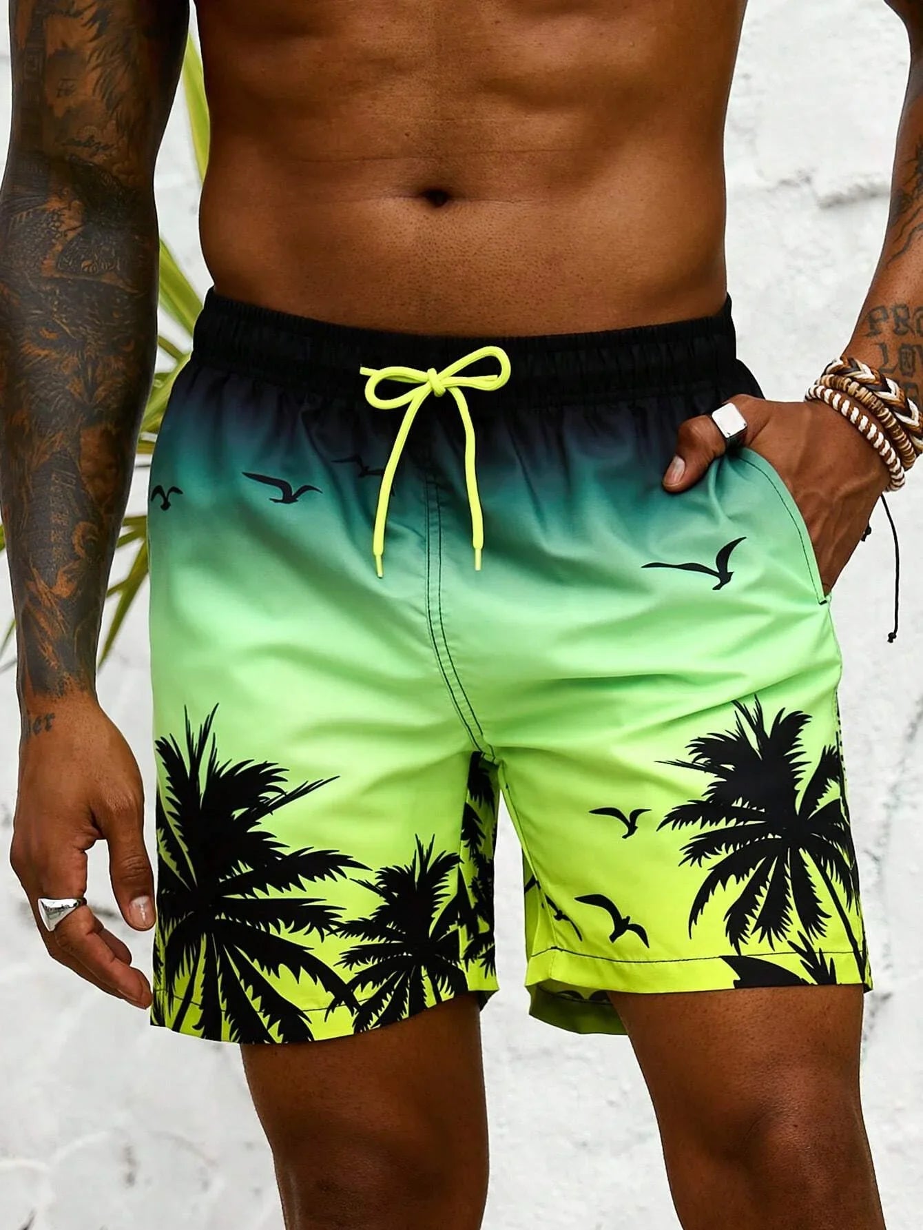 2024 Summer Hawaiian Beach Shorts Holiday Casual Colorful Plaid Print Sportswear Quick Drying Trunks Ice Shorts Hawaii Swimsuit