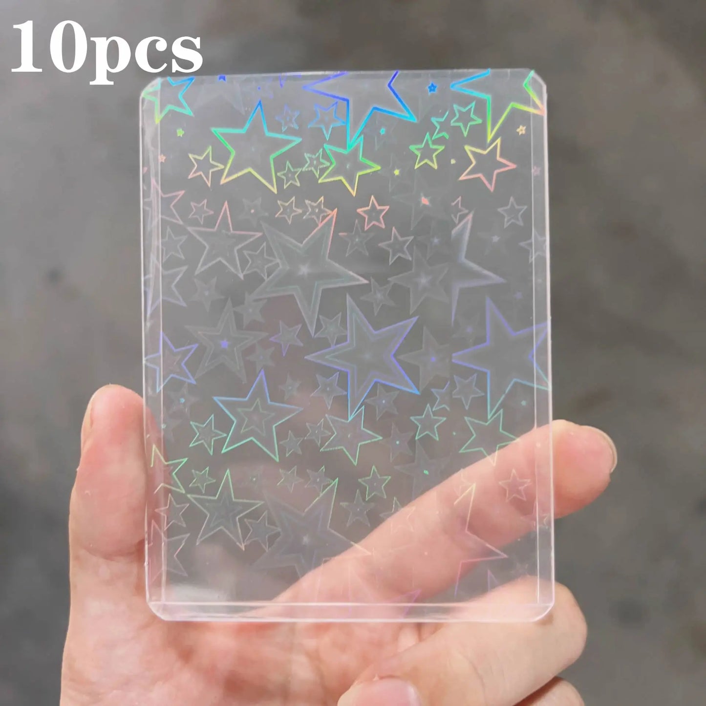 10pcs Flash Hard Plastic Card Sleeves Single Face Laser Trading Protectors Holder For Pokemon Game Baseball Football Sport Photo