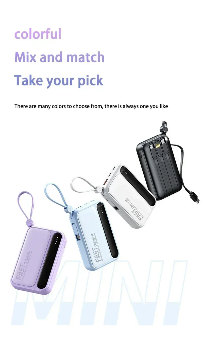 VIVO 500000mAh Power Bank Built in 4 Lines Large Capacity Super Fast Charging Portable External Battery for All Phones 2026 NEW