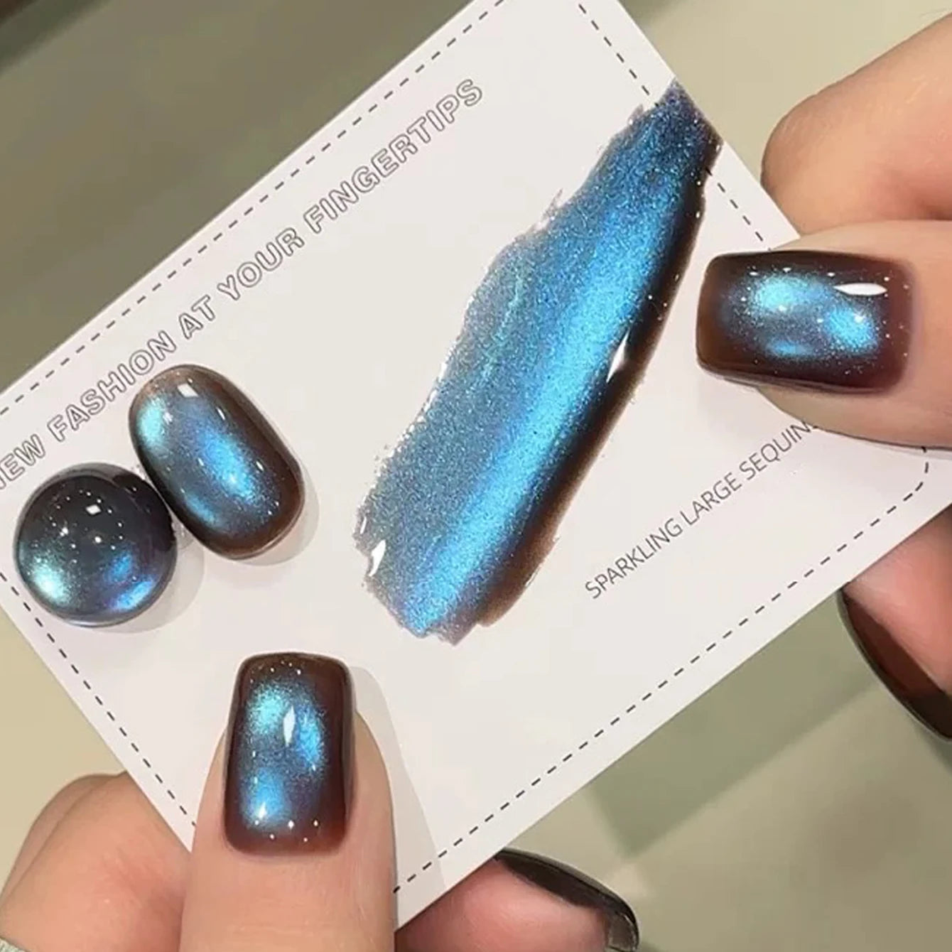 ZH 12ML 12-Color Christmas Red Nails Fiery Sunset Glass Bead Cat Eye Gel Nail Polish Fine Powder Cat Magnetic Gel Nail Salon