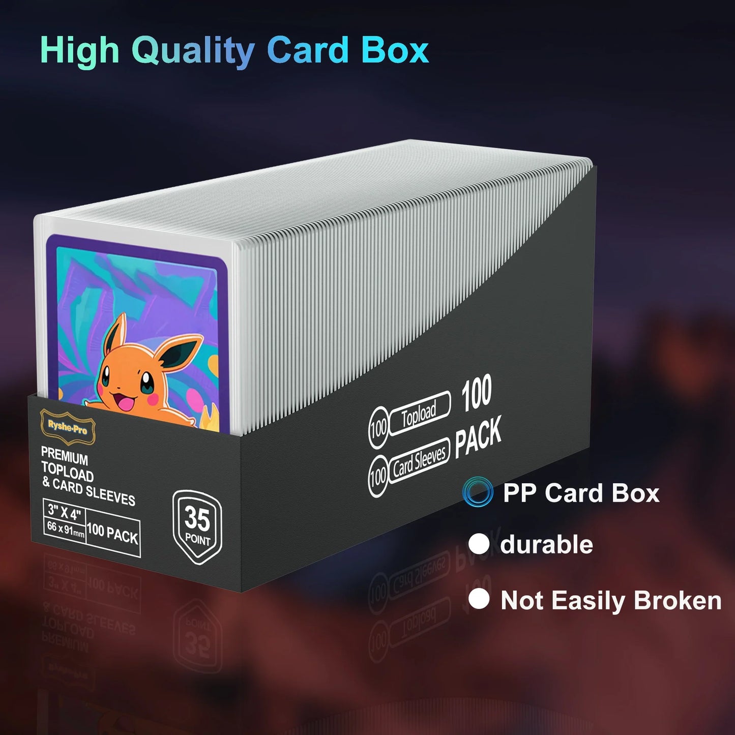 Trading Card TopLoaders 3"X4" Hard Plastic Protectors 100% UV Protection 100 Top Loaders + 100 Inner Card Sleeves + 1 PP Box
