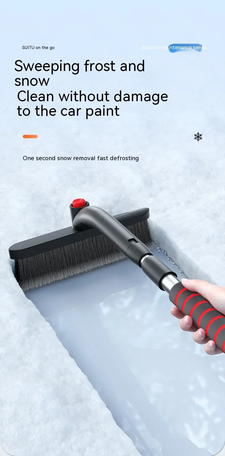 Extendable Car Snow Shovel Ice Scraper Winter Auto Windshield Cleaner Brush Detachable Broom Snow Removal Tool Accessories