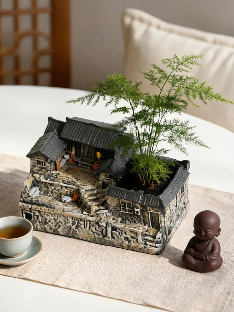 Micro Landscape Decoration Ornament Retro and Nostalgic House Ornament Home Living Room Bedroom Decoration Gift for Friends