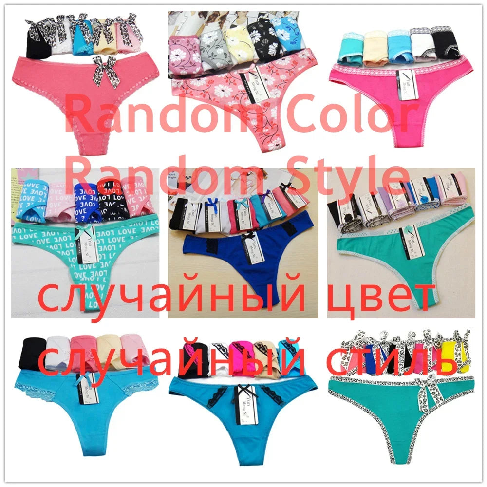 Women Thongs and G Strings Sexy Cotton Panties Ladies Underwear Tanga Mujer String Femme Lingerie 5 pcs/lot