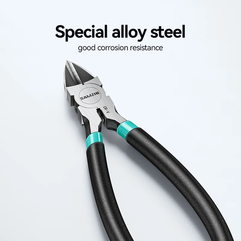 SAMZHE Pliers Multi Functional Tools Electrical Wire Cable Cutters Cutting Side Snips Flush Stainless Steel Nipper Hand Tools
