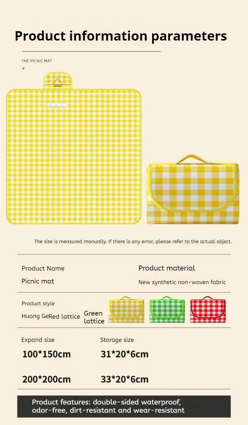 Outdoor Picnic Mat Waterproof Moisture-Proof Camping Ground Mat Thickened Picnic Blanket for Outdoor Activities and Grass Land
