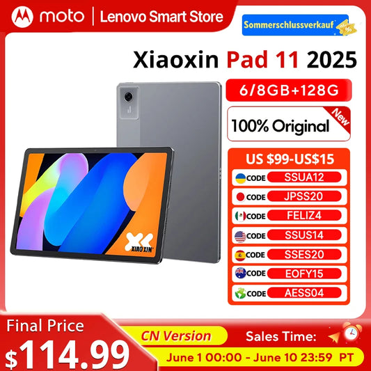 Original Lenovo Xiaoxin Pad 11 2025 Tablet  CN Version MediaTek Dimensity 6300 11" 2.5K Screen 7040mAh WIFI Android Tab PC Pad