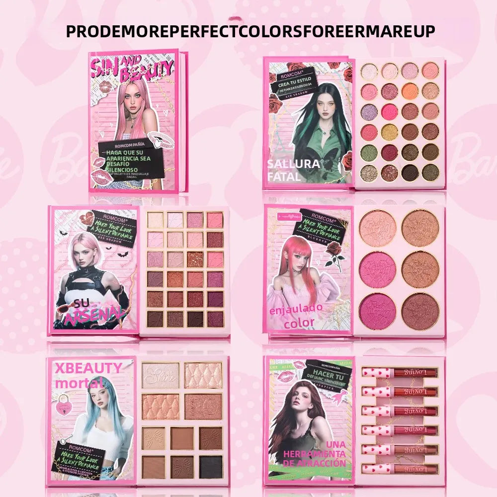 5-Page Makeup Palette with 70 Colors: 48 Matte & Shimmer Eyeshadows, 6 Lip Colors, 6 Blushes, and 10 Contour Shades - The Perfec