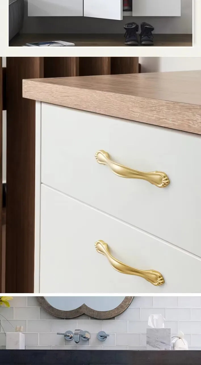 Handles Drawer Cabinet Furniture Kitchen Handles for Cabinet Knob Door Drawer Furniture Kitchen Knob Golden Simplicity Hardware