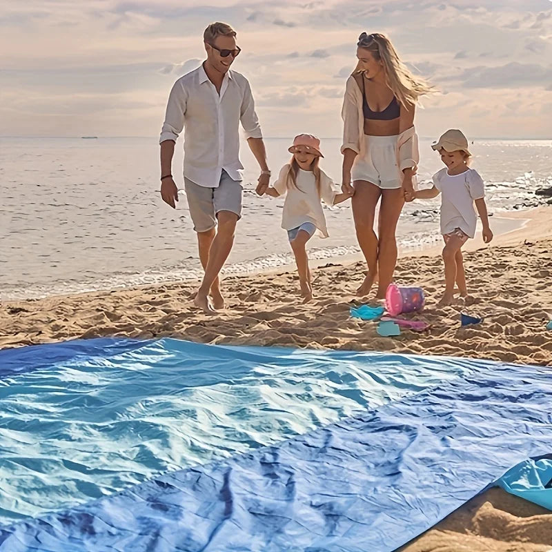 Waterproof and sand-proof beach mat, suitable for 3 adults - Outdoor picnic mat, suitable for travel, camping and hiking.