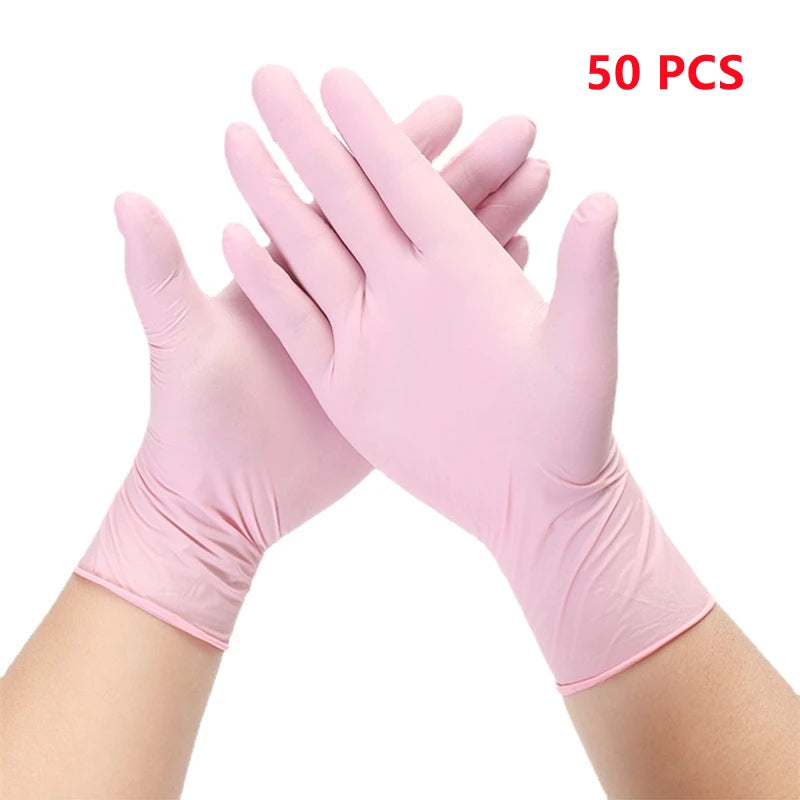 50/100PCS Disposable Nitrile Gloves Black Kitchen Gloves for Household Cleaning Dishwashing Gardening Work Beauty Tattoo Gloves