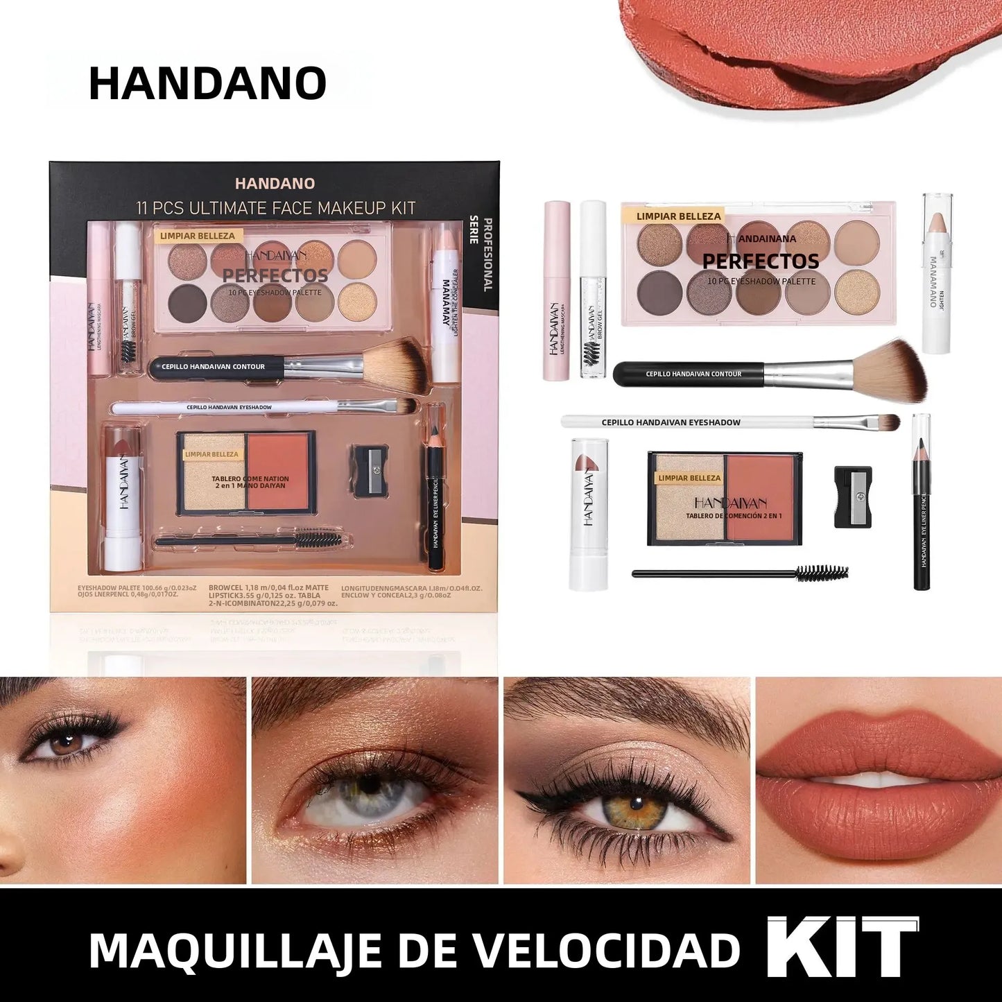 Professional Makeup Kit 11 Pieces Shadow Contour Blusher Set Waterproof Highly Pigmented Smudge Proof Face Cosmetics Collection