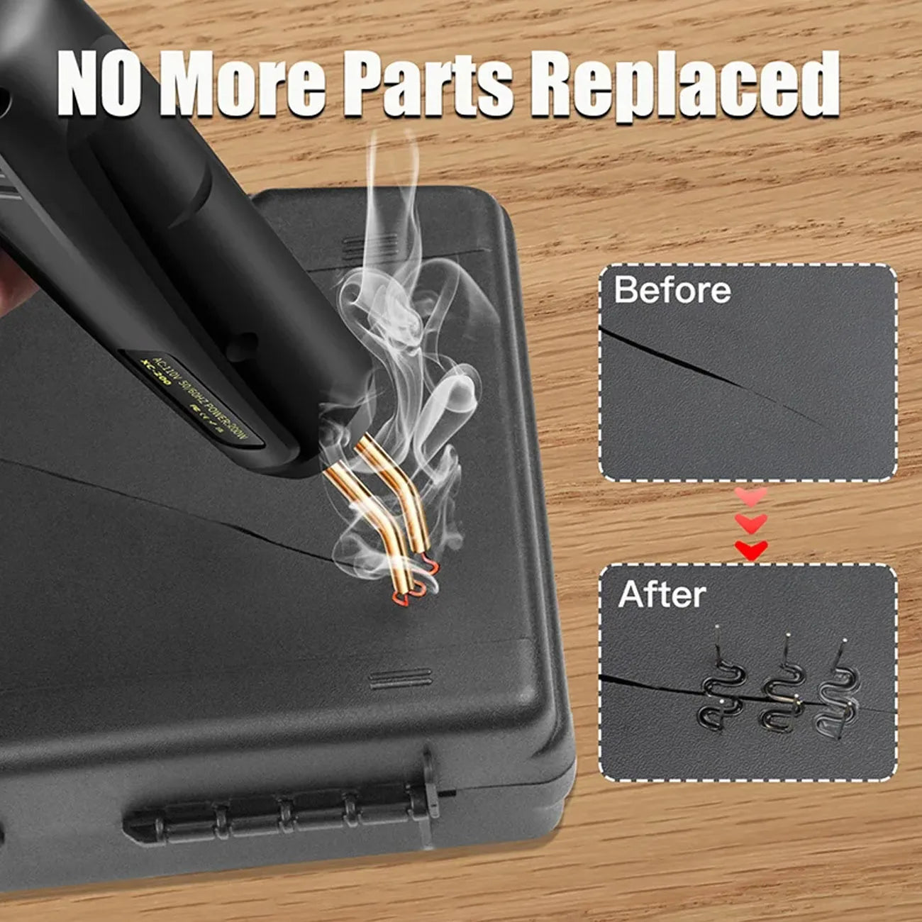 Besper 200W Plastic Welder, 2in1 Plastic Welding Kit Plastic Repair Welder Hot Stapler Soldering Gun Car Bumper Plastic Repair